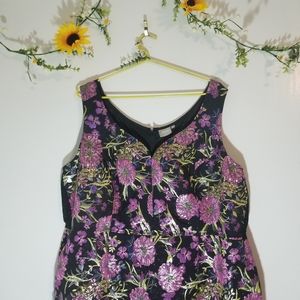 Eshakti floral dress with metallic silver shimmer